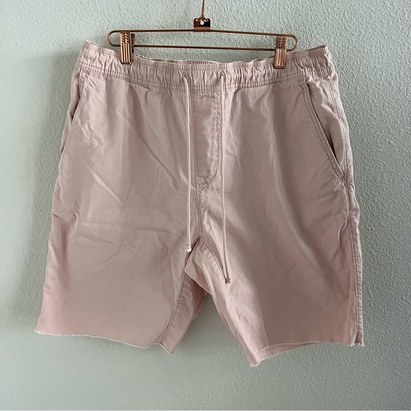 Hollister Elastic Waist Drawstring Shorts Light Pink 100% Cotton Casual Medium - Picture 1 of 5